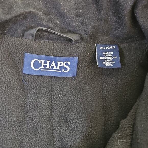 Chaps Heavy Coat Men's XL Navy Full Zip Stow-Away Hoodie Fleece Lined Drawstring - Picture 4 of 16